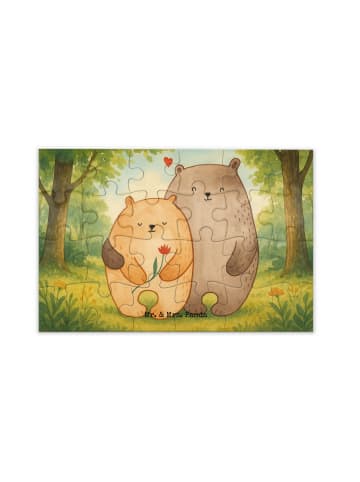 Mr. & Mrs. Panda Puzzle Bären Liebe Design ohne Spruch in Weiß