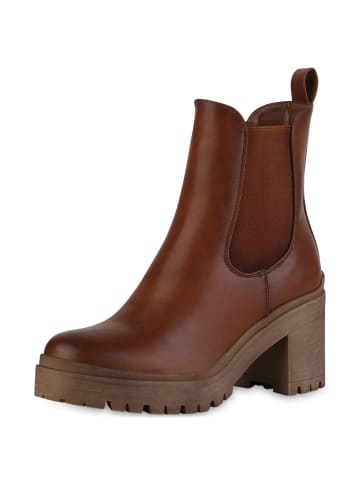 VAN HILL Chelsea Boots Helena in Hellbraun