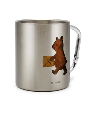 Mr. & Mrs. Panda Thermobecher Bär Zuhause ohne Spruch in Silber