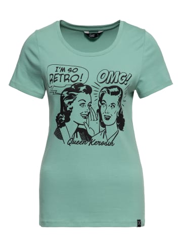 Queen Kerosin Queen Kerosin Print T-Shirt I am so Retro in mint