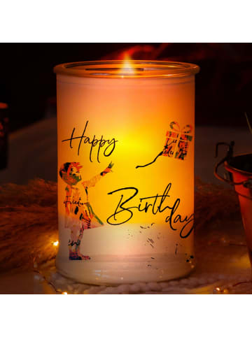 Himmelsflüsterer  Happy Birthday - Vanille Duftkerze im Glas - Farbe: Weiß