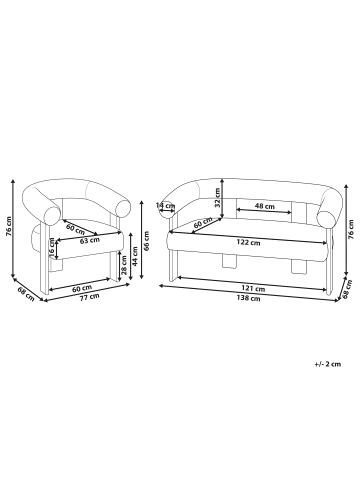 Beliani 2-tlg Sitzgruppe ILBRO in Grün/Braun