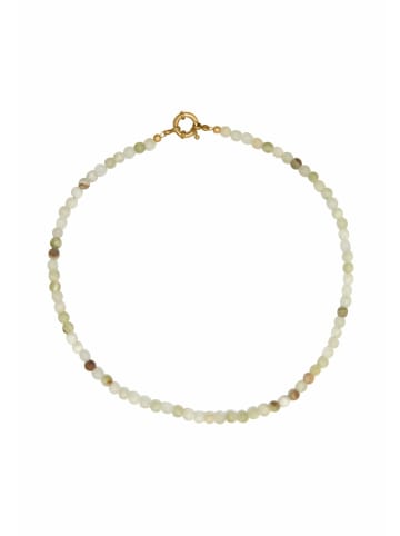 Gemshine Kette ohne Anhänger GRÜNER JADE FARBVERLAUF in gold coloured