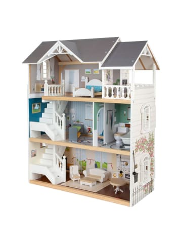 small foot Puppenhaus Stadtvilla mit 3 Etagen, 5 Räume in gray,white