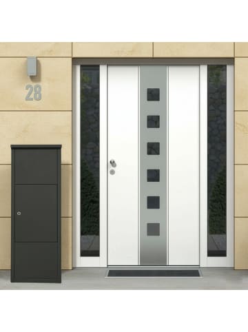 relaxdays Paketbox in Dunkelgrau - (B)38 x (H)105 x (T)23 cm