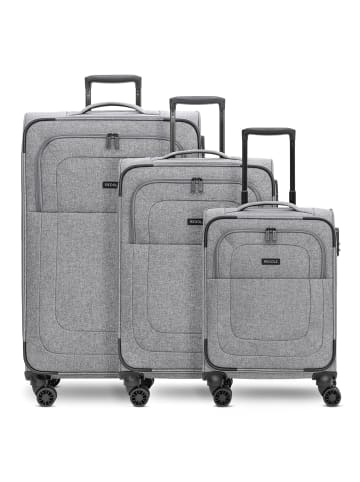 Redolz Essentials 12 THREE SET 4 Rollen Kofferset 3-teilig mit Dehnfalte in grey2