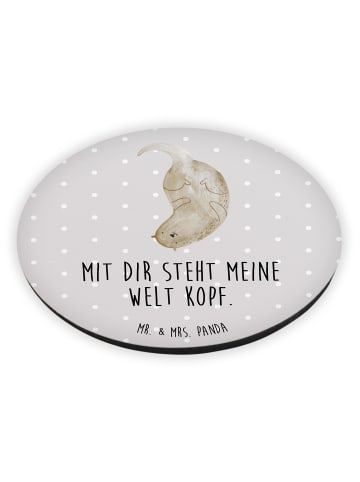 Mr. & Mrs. Panda Magnet für Fotos Otter Kopfüber mit Spruch in Grau Pastell
