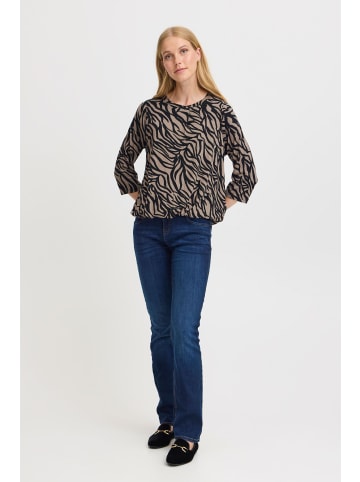 Fransa T-shirt FRFLORA Regular fit in Walnut w. Black AOP AO24