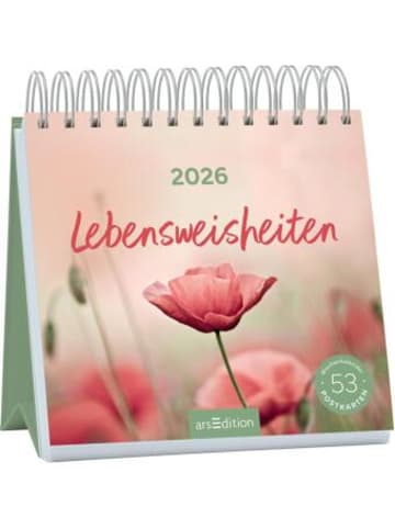 ars edition Kalender - Postkartenkalender Lebensweisheiten 2026