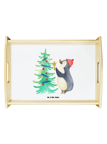 Mr. & Mrs. Panda Bett-Tablett Pinguin Weihnachtsbaum ohne Spruch in Weiß