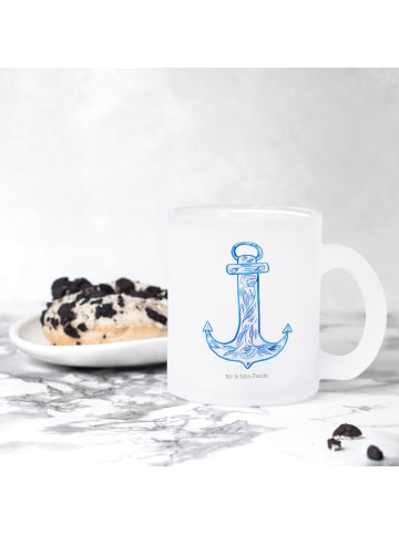 Mr. & Mrs. Panda Glas Anker Blau ohne Spruch in Transparent