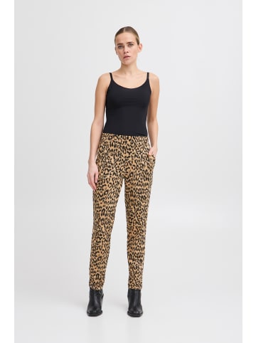 ICHI Casual Hose IHKATE Regular fit in Natural Leo Jacquard