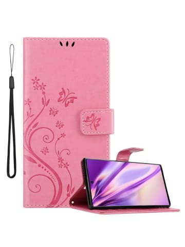 cadorabo Hülle für Samsung Galaxy NOTE 10 PLUS Blumen Design in FLORAL ROSA