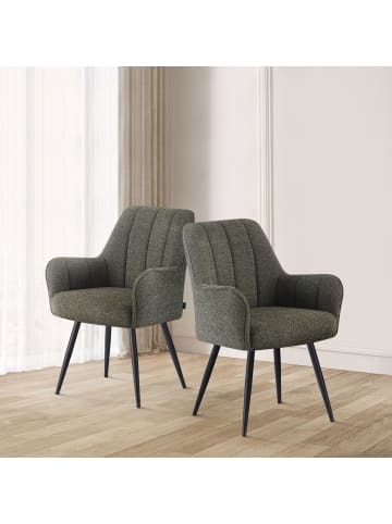 DUBI Möbel 2er-Set: Esszimmerstuhl THOMAS-BELA in Grün - (B)58 x (H)87 x  (T)62 cm