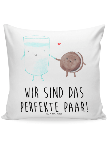 Mr. & Mrs. Panda Dekokissen Sofa Milch Keks mit Spruch in Weiß