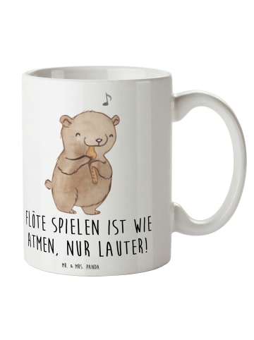 Mr. & Mrs. Panda haferl Flöte Atem mit Spruch in Weiß