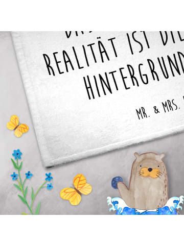 Mr. & Mrs. Panda Handtuch Fuchs Gitarre mit Spruch in Weiß