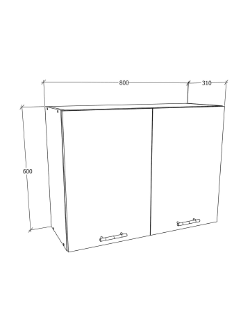 ebuy24 Küchenoberschrank Esilo Weiß 80 x 31 cm