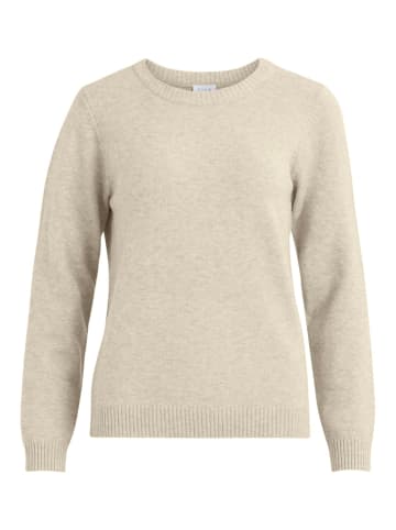 Vila Dünner Rundhals Strickpullover VIRIL in Beige