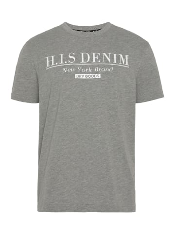H.I.S. T-Shirt in grau meliert