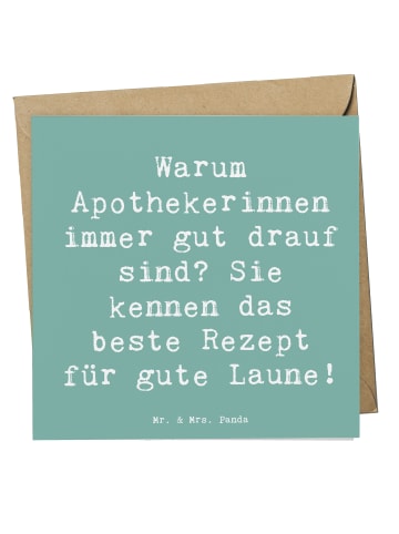 Mr. & Mrs. Panda Grußkarte Spruch Glückliche Apothekerin mit Spruch in Meeresbrise