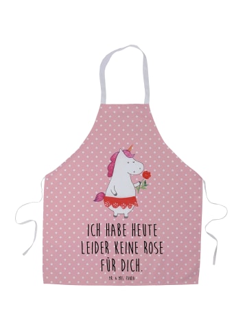 Mr. & Mrs. Panda Schürze Einhorn Dame mit Spruch in Rot Pastell