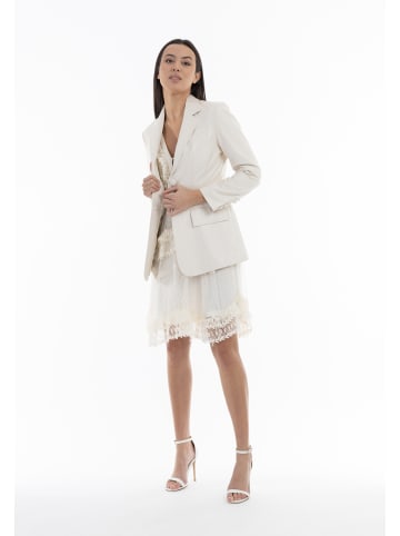 faina Blazer Aus Kunstleder in Creme