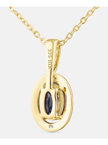 Diamant L'éternel Kette mit Anhänger, mit schwarzer Saphir, 375 Gelbgold