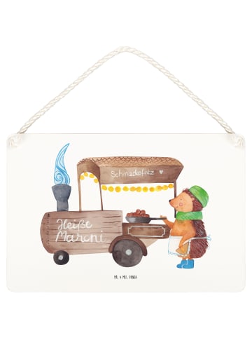 Mr. & Mrs. Panda Türschild Igel Maronen ohne Spruch in Weiß