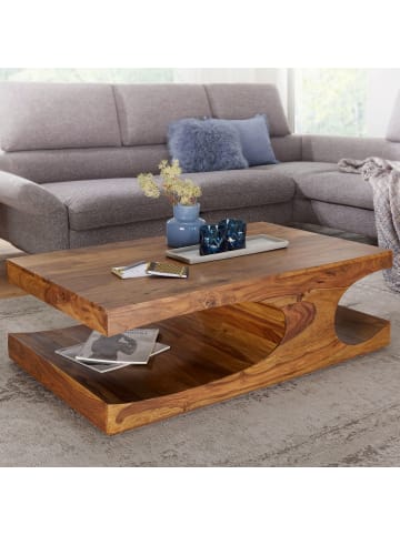 KADIMA DESIGN Couchtisch BOHA Massiv-Holz 118 cm breit Wohnzimmer-Tisch in Massivholz