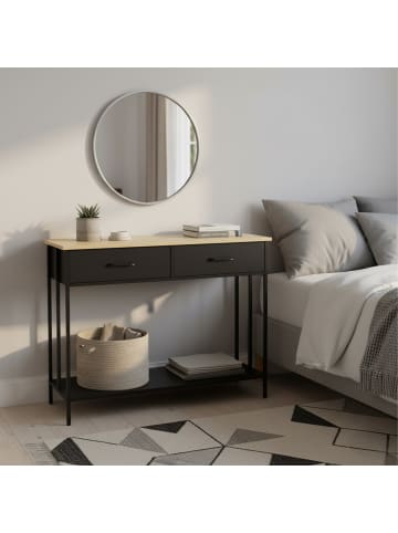 relaxdays Konsolentisch in Schwarz - (B)100 x (H)80 x (T)30 cm