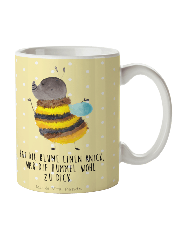 Mr. & Mrs. Panda Kaffeetasse Hummel flauschig mit Spruch in Gelb Pastell