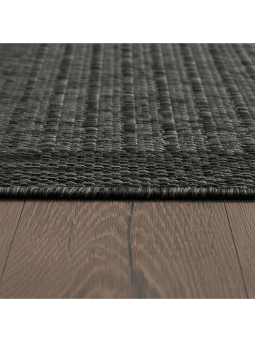 KADIMA DESIGN Teppich Outdoor Waschbar Einfarbig DAFNE Strapazierfähig OEKO-TEX in Schwarz