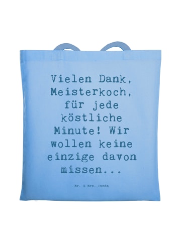 Mr. & Mrs. Panda Shopper Bag Spruch Danke Koch mit Spruch in Sky Blue