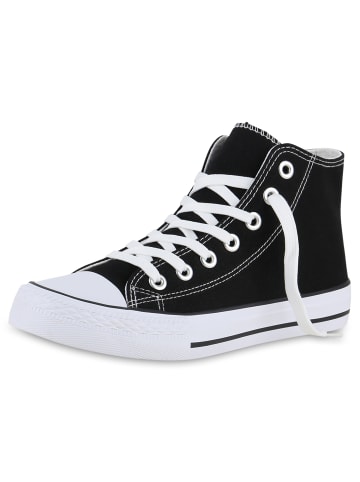 VAN HILL Sneaker High Adam in Schwarz Weiss