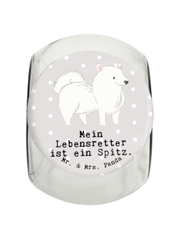 Mr. & Mrs. Panda Dose Spitz Lebensretter mit Spruch in Grau Pastell