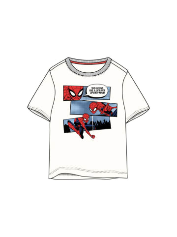 Spiderman Marvel Spider Man Kinder Kurzarmshirt aus Baumwolle weiß Kinder Shirt in Weiß