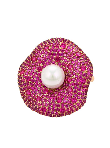 faina Women Brooch in Rose Gold White