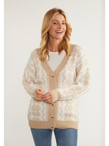 usha BLUE LABEL Damen Oversize Cardigan in Beige Creme