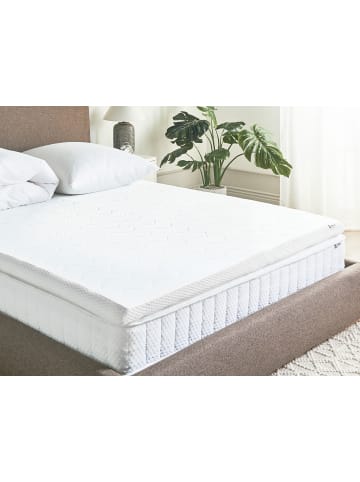 Beliani Topper FROSTY in Weiß - (W) 160 x (H) 6 x (L) 200 cm