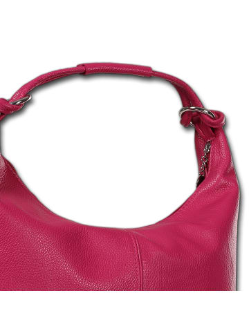 Toscanto Leder Schultertasche Toscanto Tasche pink, fuchsia ca. 45cm