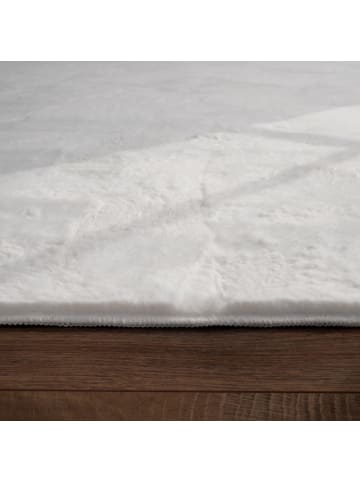 KADIMA DESIGN Teppich Kurzflor waschbar Einfarbig Wohnzimmer in Weiß