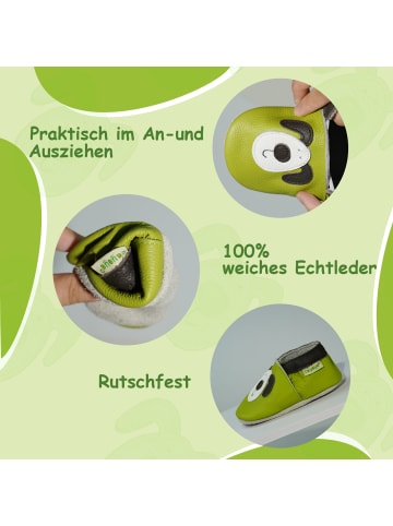 Sayoyo Baby Krabbelschuhe aus Leder, weiche Lauflernschuhe mit rutschfester Sohle 