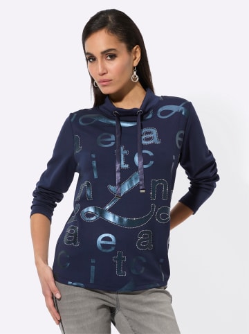 creation L Langarmshirt in marine-bedruckt