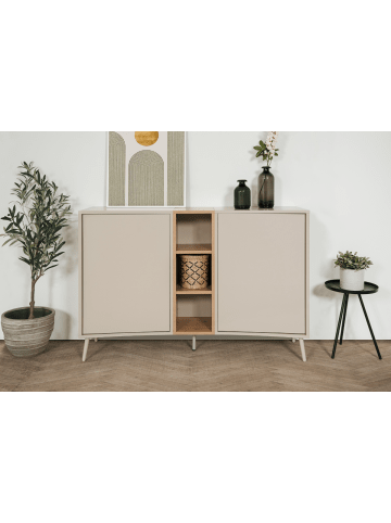 CALICOSY Sideboard MYR in Beige - (W) 135 x (H) 90 x (L) 37,5 cm