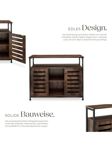 tectake Sideboard Warrington mit höhenverstellbaren Kunststofffüßen, 100 x 37 x 82 cm, I
