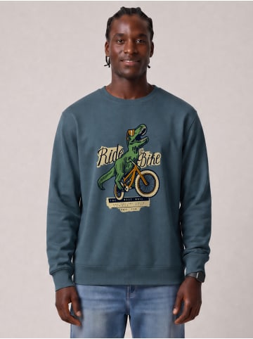 wat? Apparel Sweatshirt T-Rex Fahrrad in Petrol