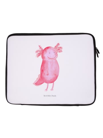 Mr. & Mrs. Panda Notebook Tasche Axolotl Glücklich ohne Spruch in Weiß