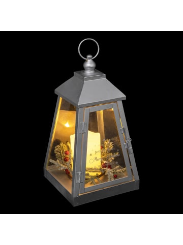 Atmosphera Créateur d'intérieur Metalllaterne mit LED-Kerze in Weiß, 32 x 17 cm