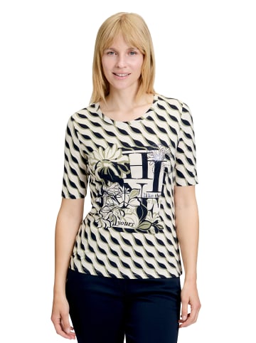Betty Barclay Basic Shirt mit Print in Beige/Dark Blue